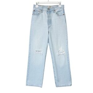 Levis Ribcage Straight Ankle Jeans Women's Size 26 Light Wash Button Fly